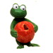 Frosch mit Apfel
