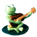 frosch mit Gitarre